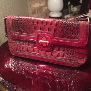 Brahmin Red Embossed Leather Crossbody
